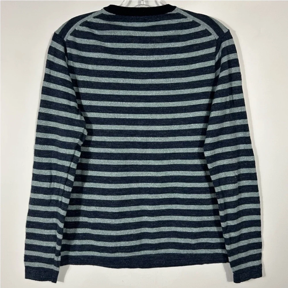 J.CREW 100% Cotton Blue Stripped Long Sleeve Crewneck Sweater Size S